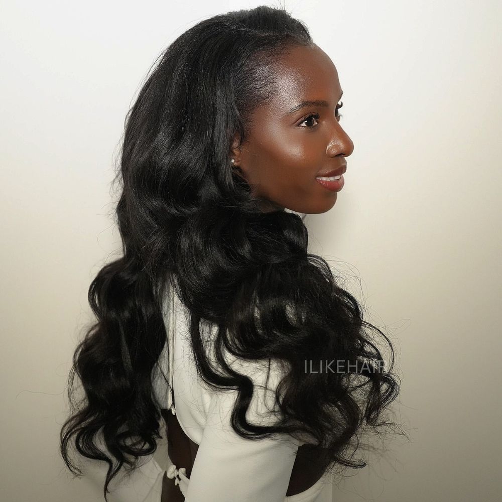 Thin Leave Out Yaki Body Wavy V Part Wig Beginner Friendly