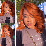 Ginger Layered Cut Wavy 5x5 Lace Closure Bob Wig