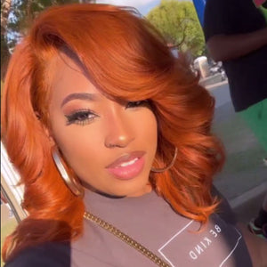 Ginger Layered Cut Wavy 5x5 Lace Closure Bob Wig