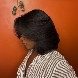 Handcraft Layered Cut 5×5 Lace Closure Glueless Short Bob Wig