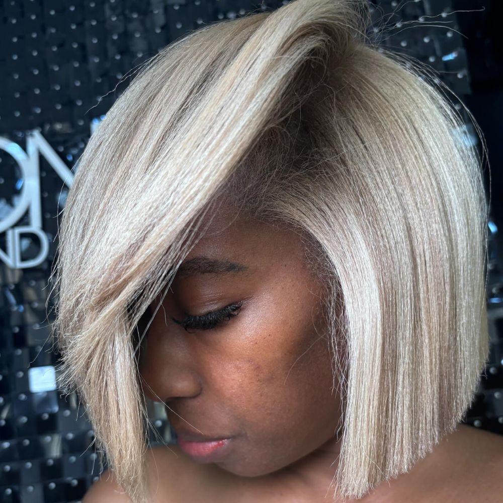 Ash Blonde Balayage Hair Straight Bob 13x4 Lace Front Wig