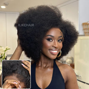 Afro Kinky Curly With Kinky Edges HD 13x4 Lace Front Bob Wig