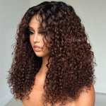 Fall Vibe Ombre Brown  Glueless Water Wave Lace Closure Wig