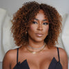Glueless Dark Brown Mix Light Auburn Curly Wig With Bangs