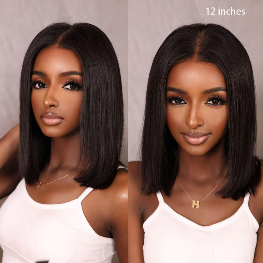 
            
                Load image into Gallery viewer, Put on &amp;amp; Go Short Cut Silky Straight Bob 5x5 Lace Closure Wig
            
        
