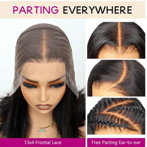 Natural Black Silky Straight 13x4 Lace Front Wig