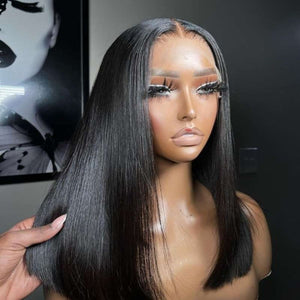 Natural Black Silky Straight 13x4 Lace Front Wig