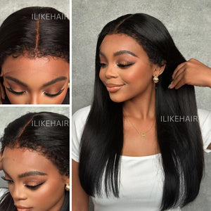 Silky Straight With Hybrid Hairline  HD Lace Ventilated Wig