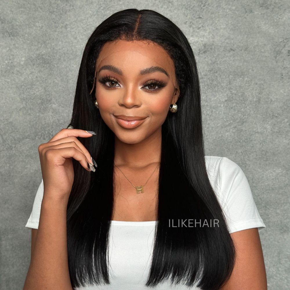 Silky Straight With Hybrid Hairline  HD Lace Ventilated Wig