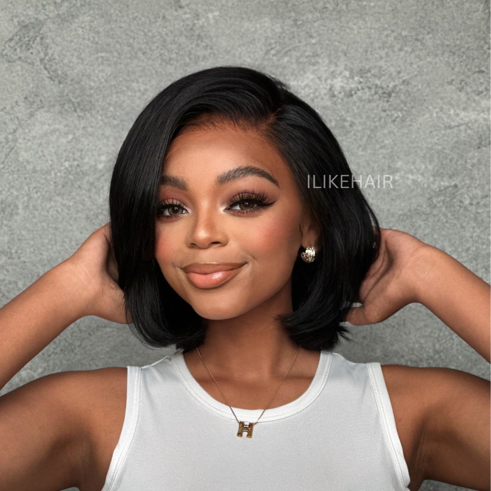 Classic & Chic Layered Cut Blowout Bob Lace Glueless Wig