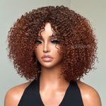 Put On & Go Ombre Auburn Brown Kinky Curly Wig