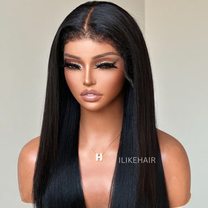 Silky Straight With Hybrid Hairline  HD Lace Ventilated Wig