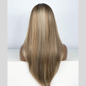 Blonde Highlights Straight Layered 13x4 Lace Frontal Wig