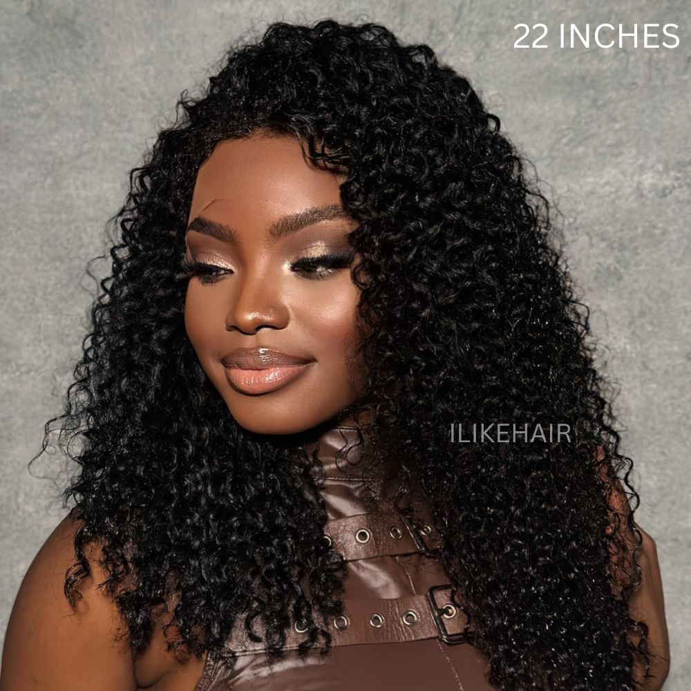 Versatile Front & Back Curly Edges 13x4 Lace Frontal Curly Wig