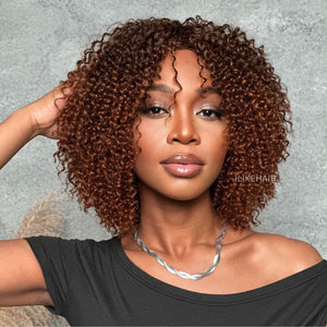 Put On & Go Ombre Auburn Brown Kinky Curly Wig