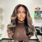 Blonde Highlight Body Wave  Glueless Lace Wig