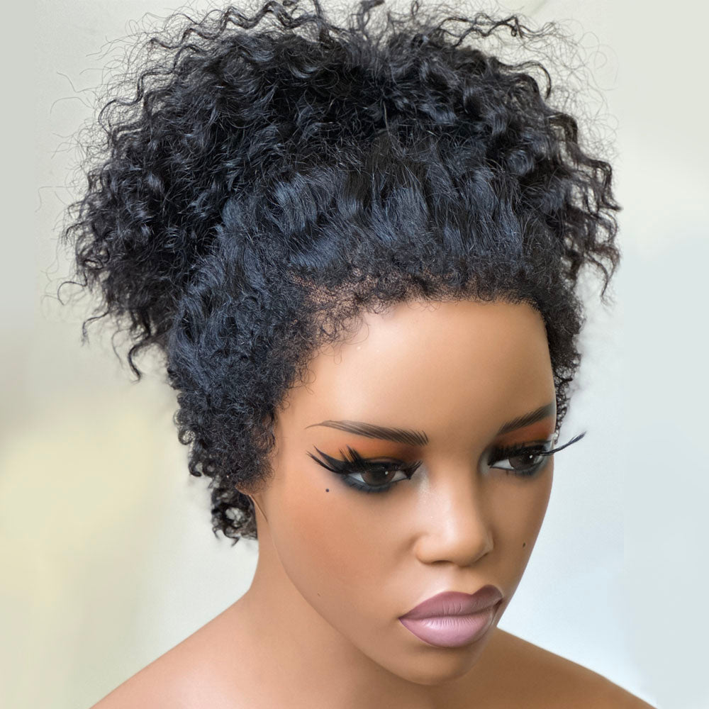 Versatile Front & Back Curly Edges 13x4 Lace Frontal Curly Wig