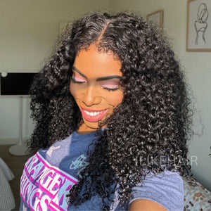Ventilated Realistic Curly Edges 13x4 Lace Frontal Wig