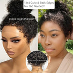 Versatile Front & Back Curly Edges 13x4 Lace Frontal Curly Wig