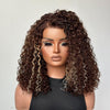 13x4 Lace Frontal Brown With Blonde Highlight Curly Wig