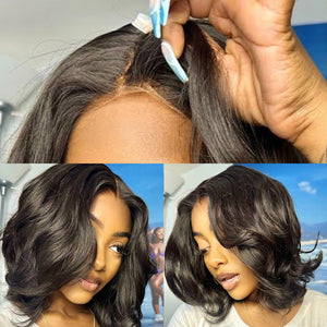 
            
                Load image into Gallery viewer, Wear &amp;amp; Go Layered Wavy Bob 5x5 Pre Cut Lace Wig
            
        