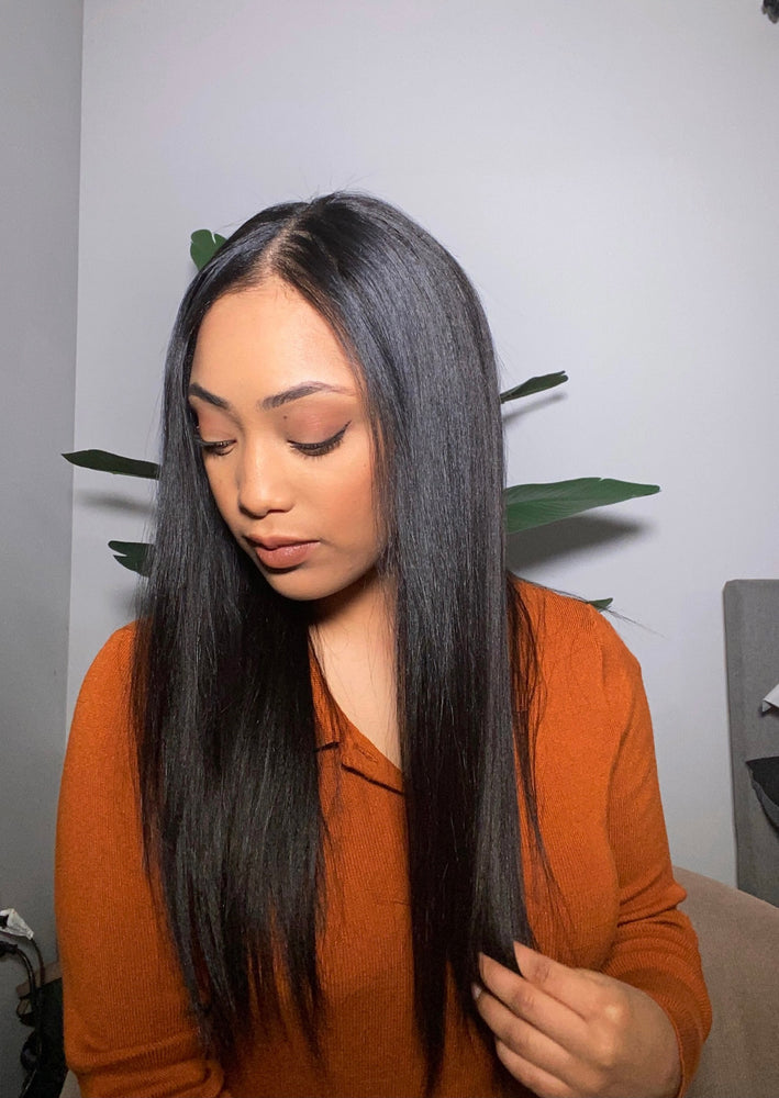 
            
                Load image into Gallery viewer, Thin Leave Out I Part Wig Yaki Coarse Straight
            
        