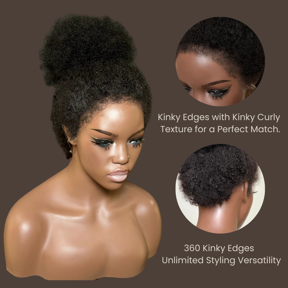 Afro Kinky Curly With Kinky Edges HD 13x4 Lace Front Wig