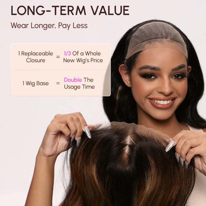 N+ Style 7x5  Optional Replaceable Magic Lace Closure Wig