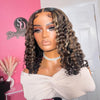 Ombre Blonde Highlight With Dark Brown Lace Closure Curly Wig