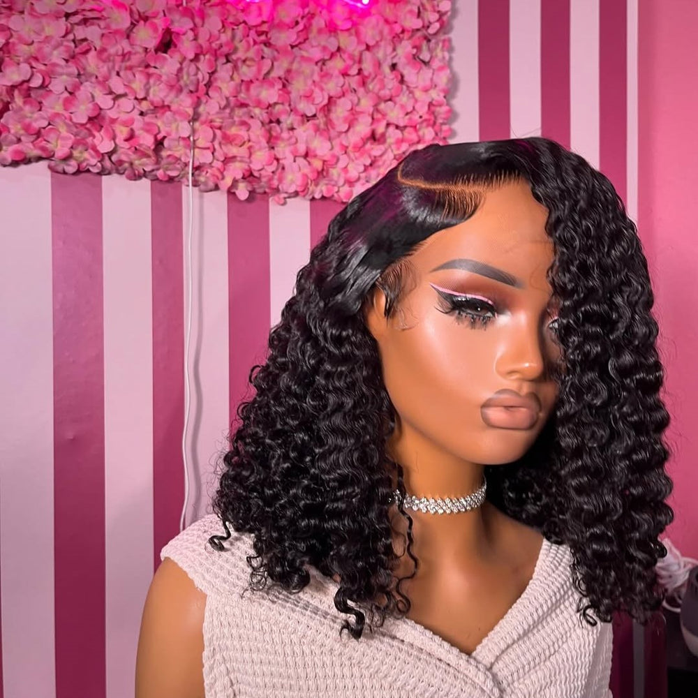 Deep Curly 13×4 Lace Frontal Wig Human Hair