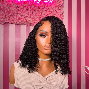 Deep Curly 13×4 Lace Frontal Wig Human Hair