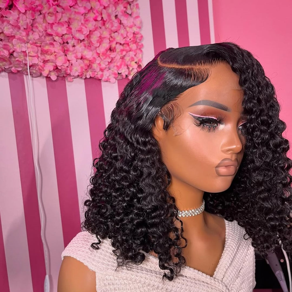 Deep Curly 13×4 Lace Frontal Wig Human Hair