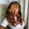 Brown Bottle Layered Cut Wig with Blonde Side Bang