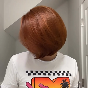 Copper Brown Wavy Layered Bob 13x4 Lace Front Wig