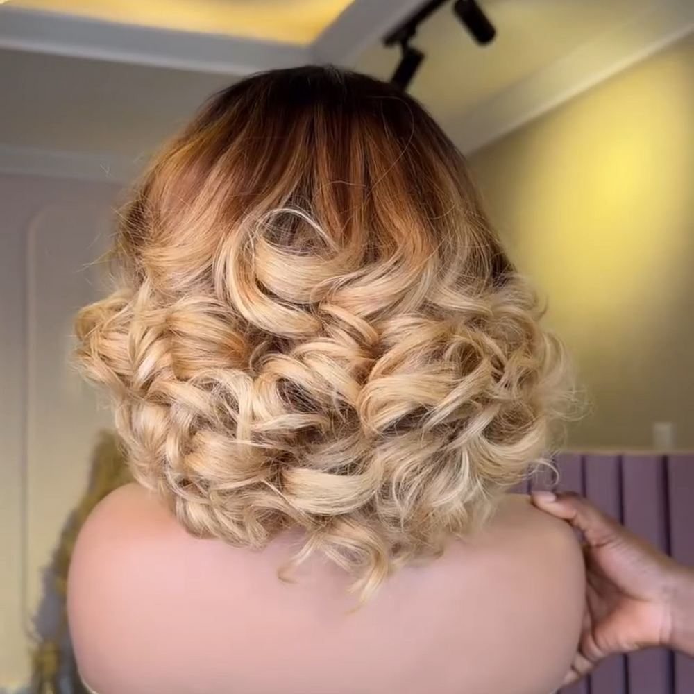 Balayage 613 Blonde Mix Brown With Dark Root Wave Lace Wig
