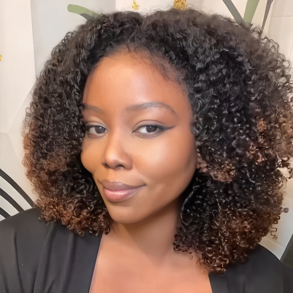 Trendy Curly With Hybrid Hairline Brown Highlight 13×4 Lace Frontal Wig