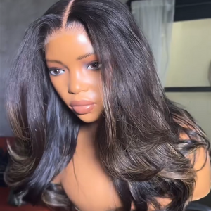 Natural Black with Blonde Highlight Body Wave 5×5 HD Lace Closure Wig