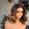 Put On & Go Ombre Blonde Highlight Fluffy Wave Bob Wig