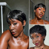 Put on & Go Layered Short Pixie Cut Human Hair Wig With Bang