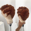Copper Brown Full Lace Edgy Side Cut Short Pixie Wig