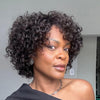 Put On ＆ Go Glueless Short Bob Curly Human Hair Wig