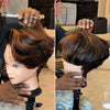 Boss Lady Style Short Pixie 13×6 Lace Wig with Highlights Side-Swept Bangs