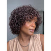 Put on & Go Brown Pixie Cut Curly Bob Wig 100% Human Hair