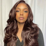 Brown Color Wig Glueless Lace Front Closure Wig Body Wave Hair