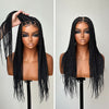 Full Lace Box Braided with Baby Hair Micro Twist Bohemian Invisi Drawstring Wig