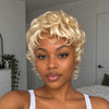 Vintage Darling 613 Blonde Curly Mullet 13x6 Lace Wig with Curled Bangs