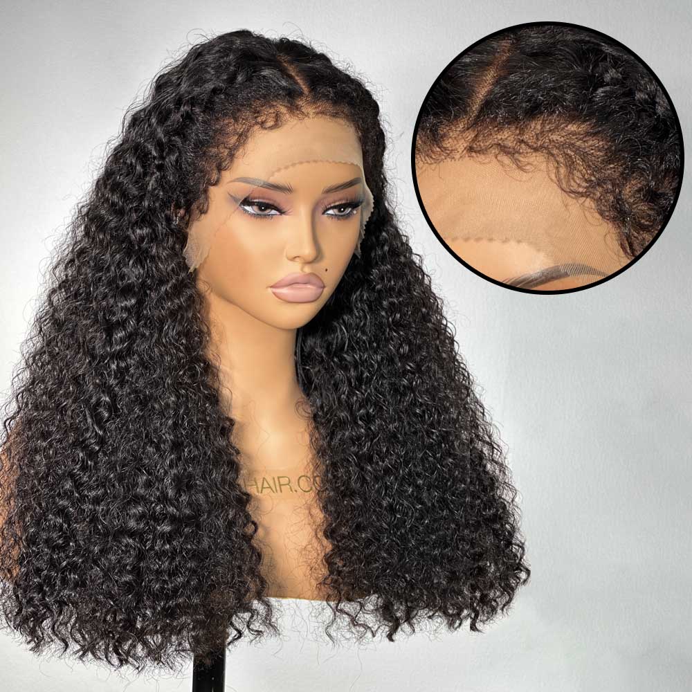 Ventilated Realistic Curly Edges Lace Wig