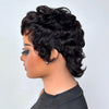 Beginner Friendly Natural Black 90s Bixie Short Hair Wavy Wig