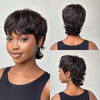 Full Lace 90s Shaggy Wolf Cut Black/Red Brown Highlights Bangs Wig 100% Human Hair