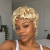 Vintage Darling 613 Blonde Curly Mullet 13x6 Lace Wig with Curled Bangs